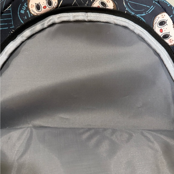 Labubu Black Backpack with adorable travel stamp design, Brand New With Tags - Picture 5 of 11